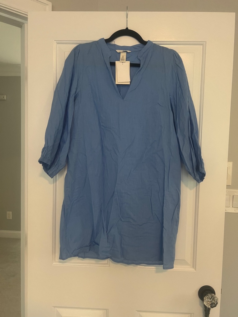 H&M Light Blue V-Neck Tunic Dress